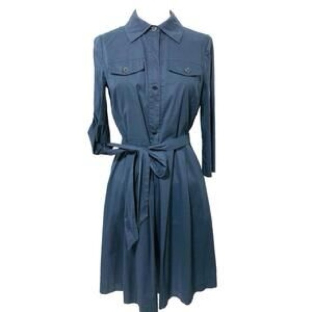 Tory Burch Brigitte Chambray belted mini shirt dress Sz 4 - Picture 2 of 6